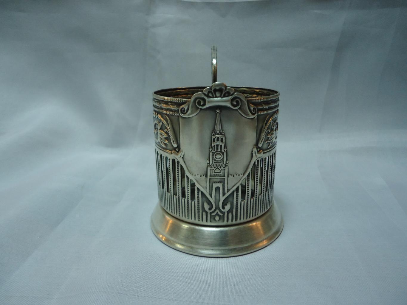 Подстаканник "Спасская башня" (мельхиор) Кольчугино